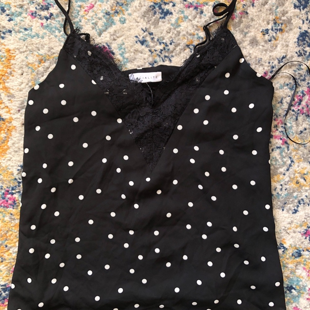 NEW W/Tags Socialite Polka Dot tank with lace✨